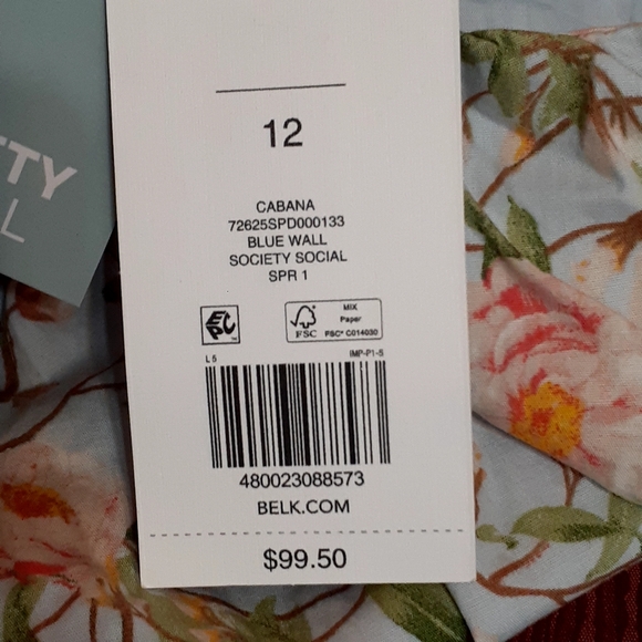 SOCIETY SOCIAL Croft & Barrow THE CHARLOTTE DRESS Maxi Floral Pockets Women's 12 - Picture 14 of 16